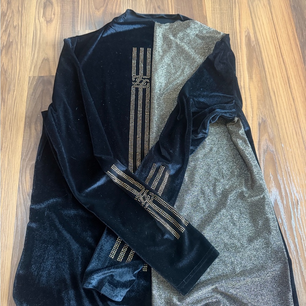 Women’s Black Velvet and Gold embellished shirt. No tags for brand or size.